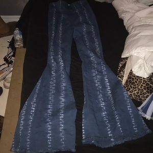 Flare, tie dye jeans